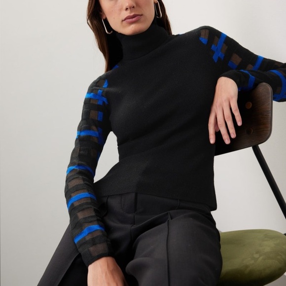 Esteban Cortazar Collective Black Windowpane Sweater - Picture 1 of 11